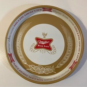 Vintage “Enjoy Life with Miller High Life'' 13” Diameter Beer Tray